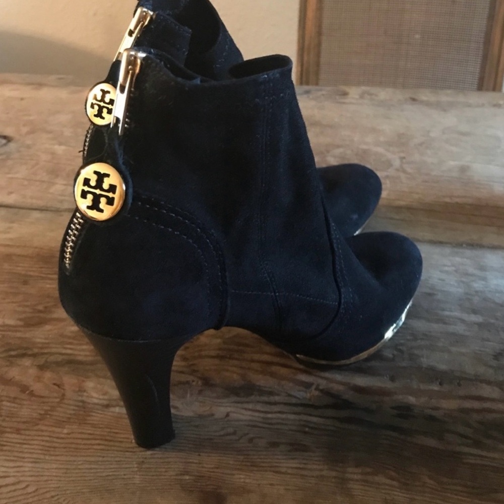 Tory Burch Women's Navy Suede Heeled Boots